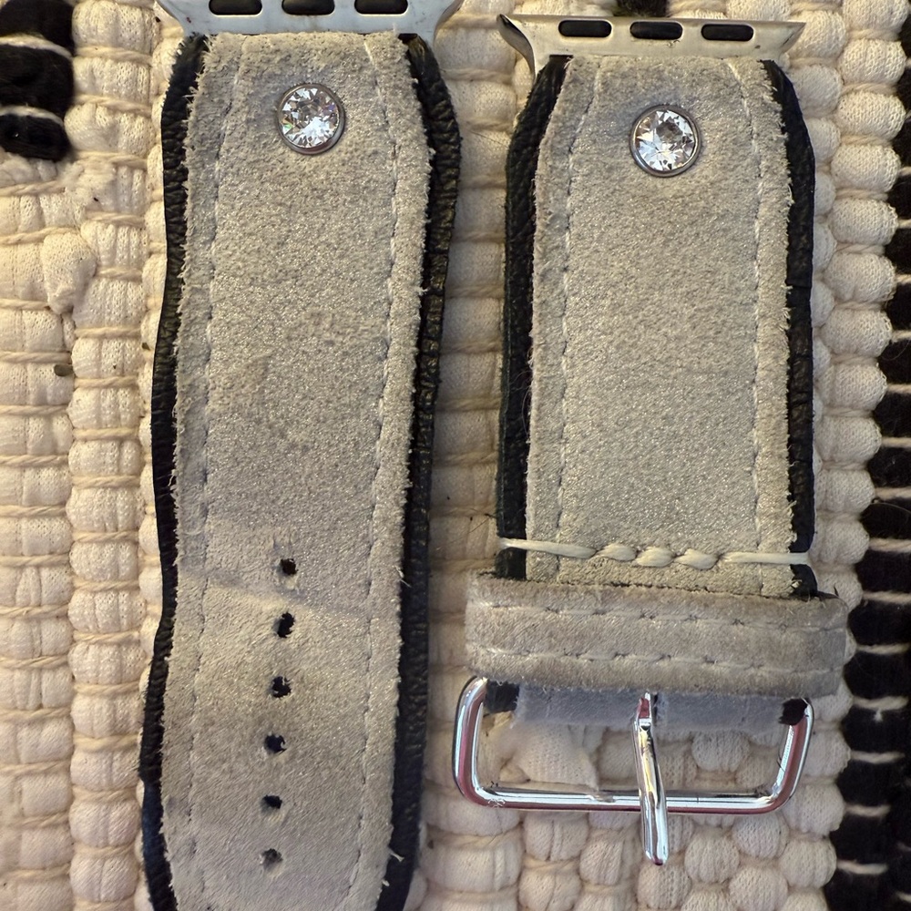 Stylish Gray Suede Watch Band